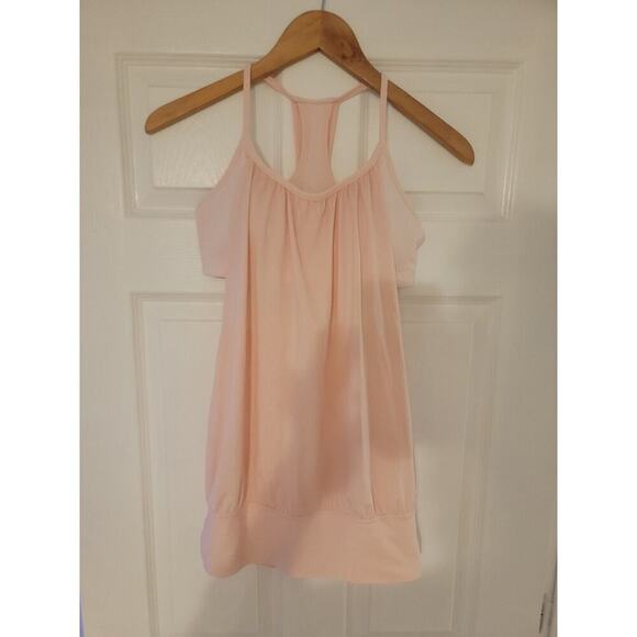 Lululemon 2 In 1 Tank Top 6 Activewear Sport Bra Shirt Open Back Ballerina Pink - Picture 2 of 9